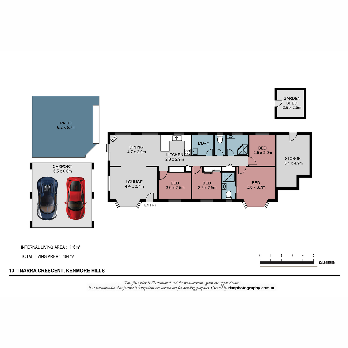 Floorplan of Homely acreageSemiRural listing, 10 Tinarra Crescent, Kenmore Hills QLD 4069