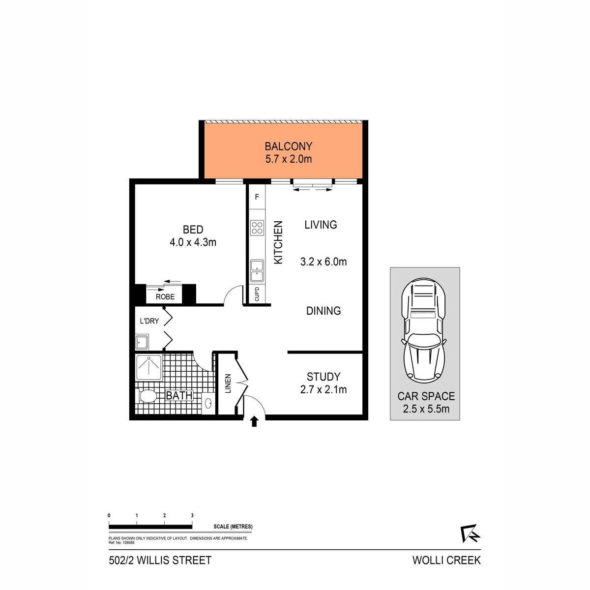 Floorplan of Homely apartment listing, 502/2A Willis Street, Wolli Creek NSW 2205