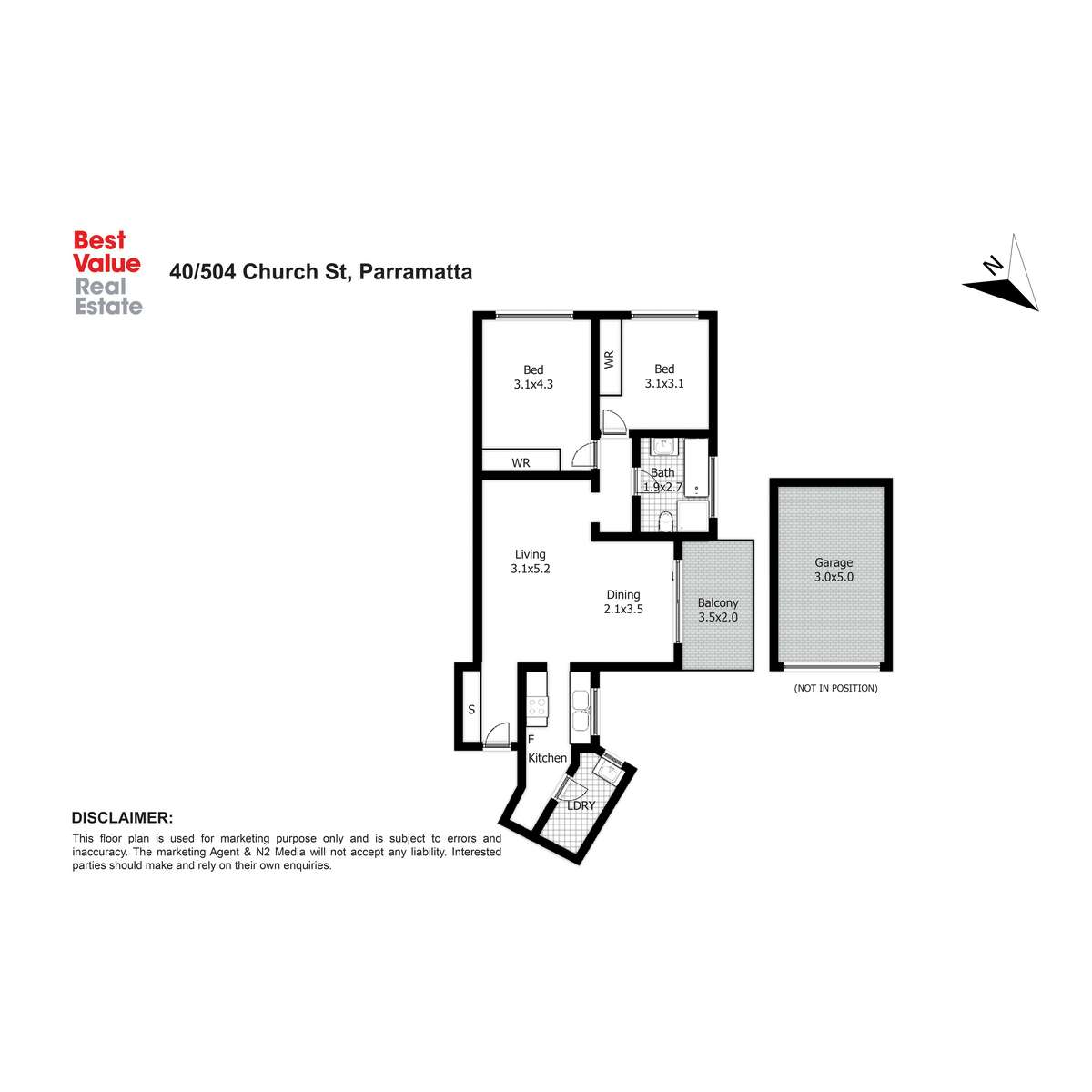 Floorplan of Homely unit listing, 40/504-516 Church Street, North Parramatta NSW 2151