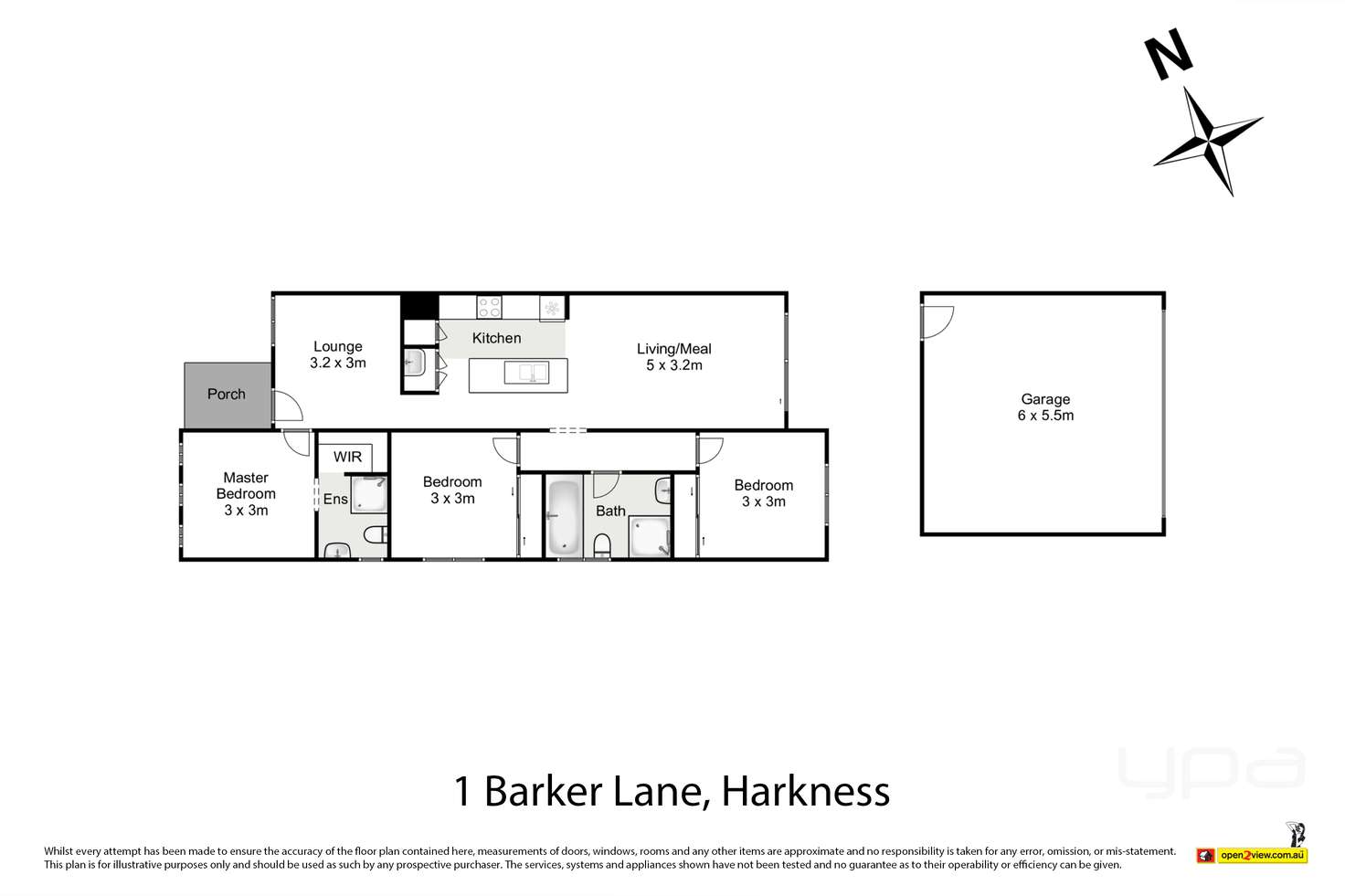 Floorplan of Homely house listing, 1 Barker Lane, Harkness VIC 3337