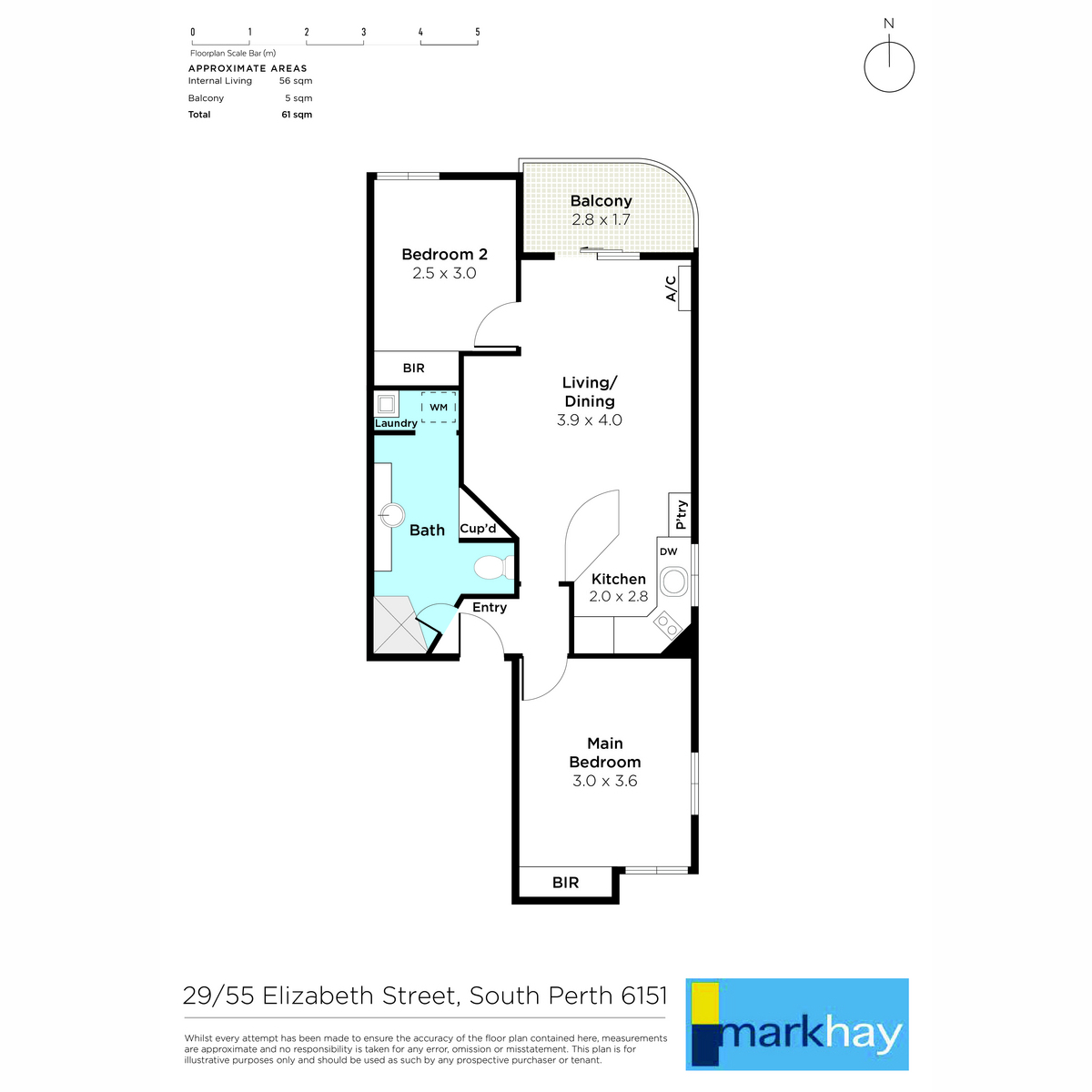 Floorplan of Homely apartment listing, 29/55 Elizabeth Street, South Perth WA 6151