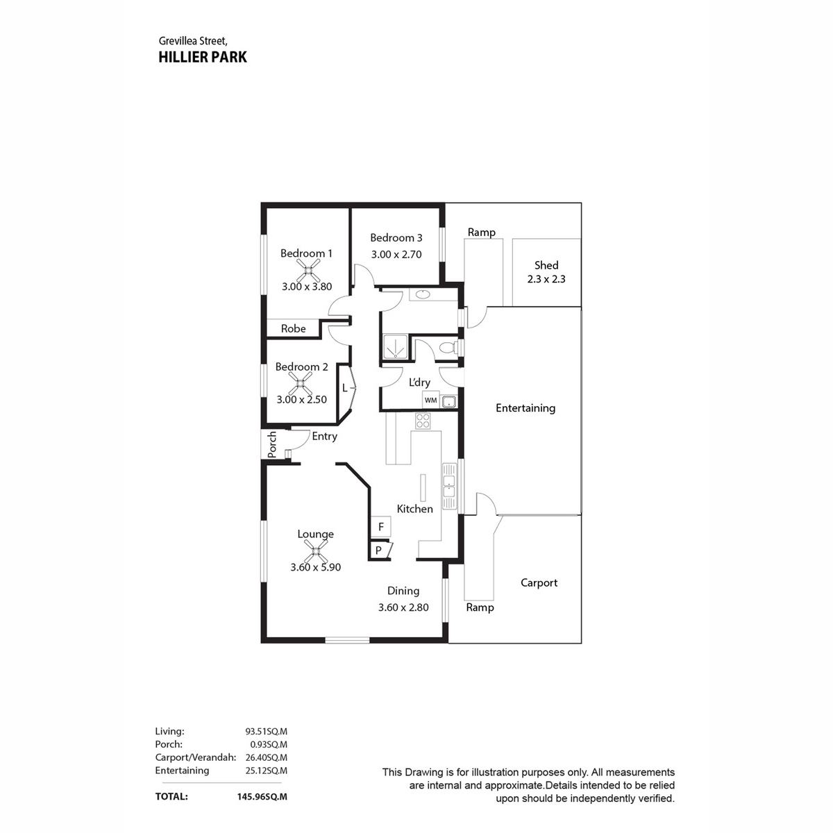 Floorplan of Homely retirement listing, 308 Grevillea Street, Hillier SA 5116