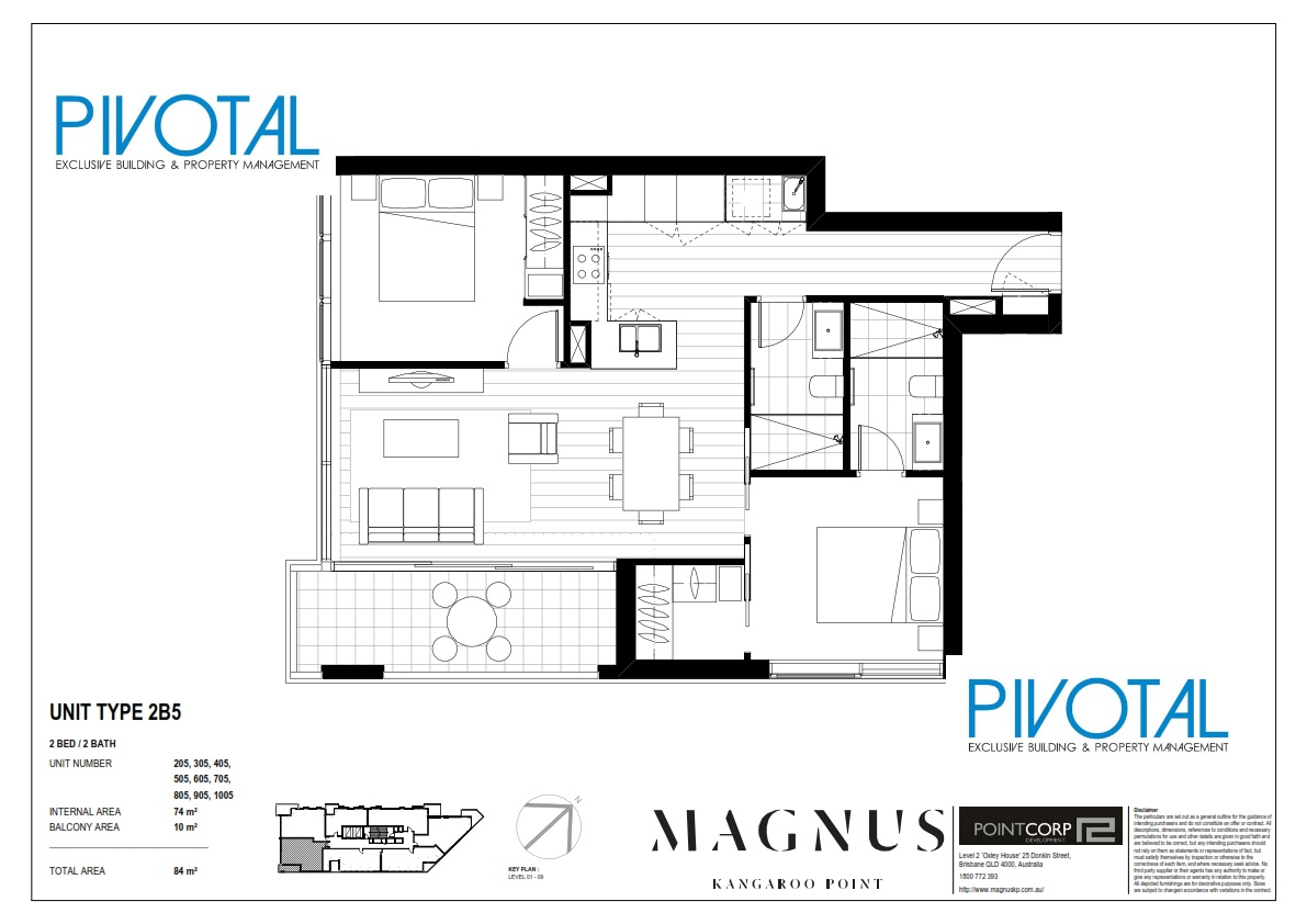 Floorplan of Homely apartment listing, 705/59 O'Connell St, Kangaroo Point QLD 4169