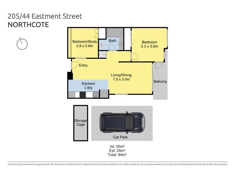Floorplan of Homely apartment listing, 205/44 Eastment Street, Northcote VIC 3070