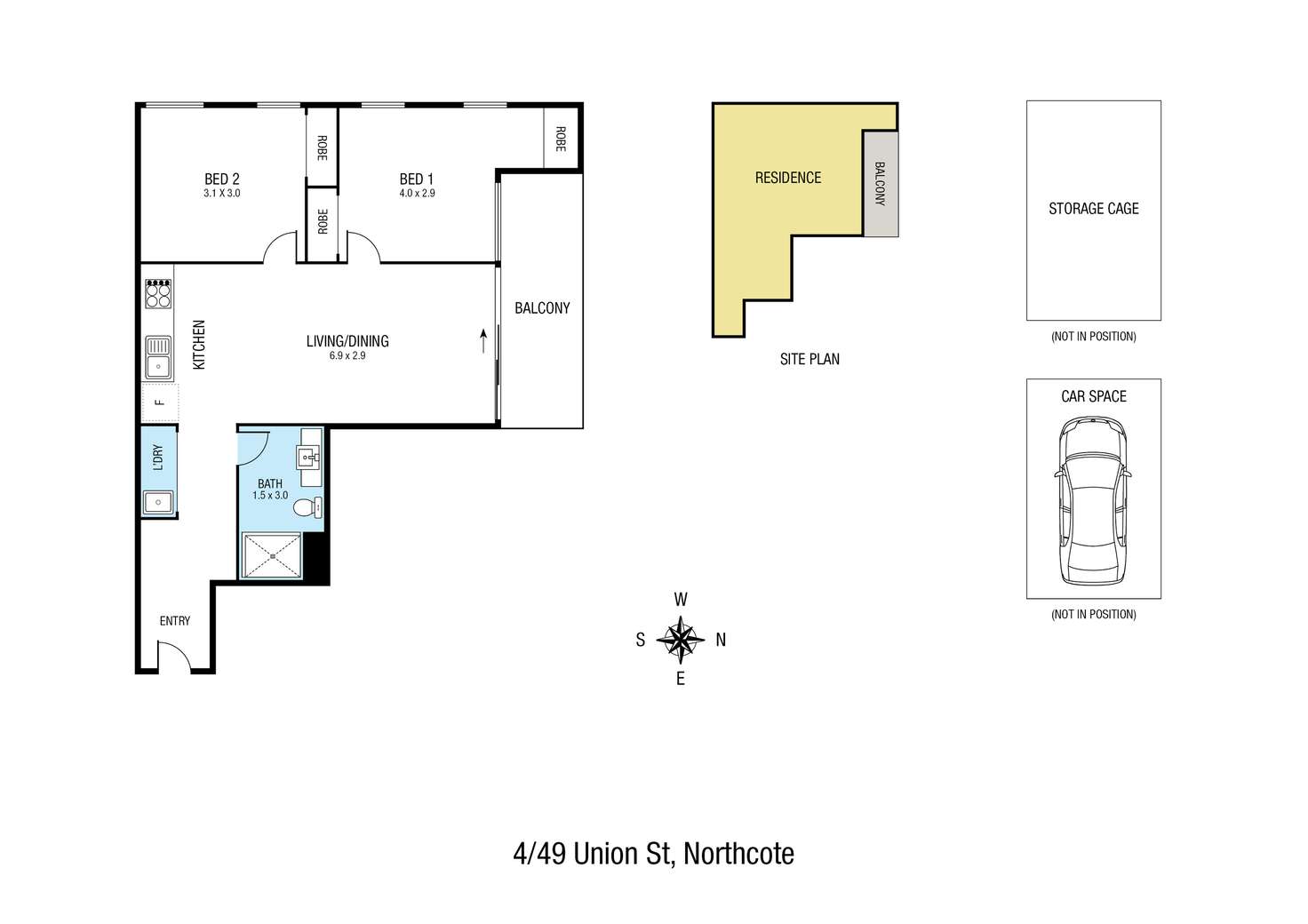 Floorplan of Homely apartment listing, 4/94 Union Street, Northcote VIC 3070