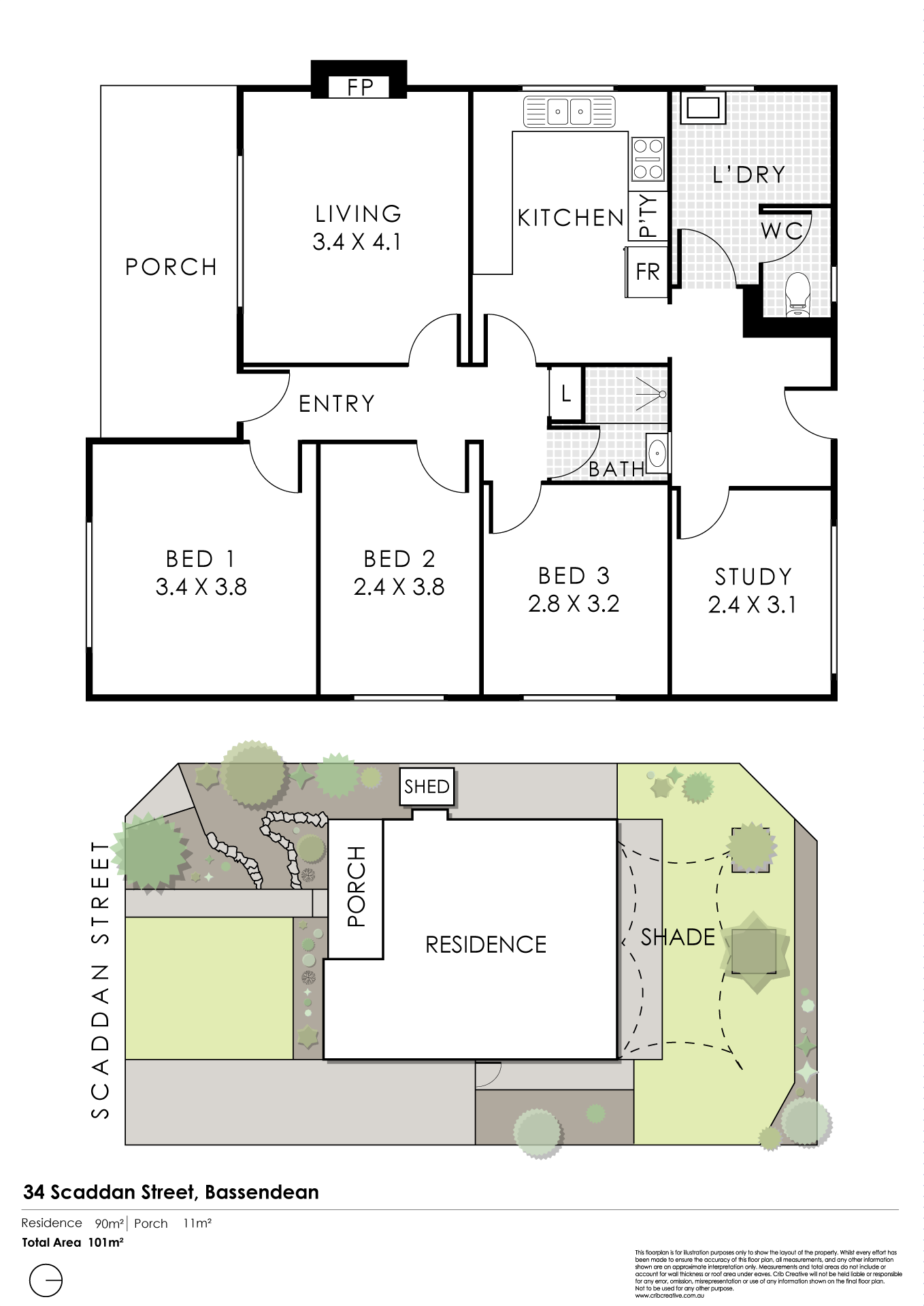 Floorplan of Homely house listing, 34 Scaddan Street, Bassendean WA 6054