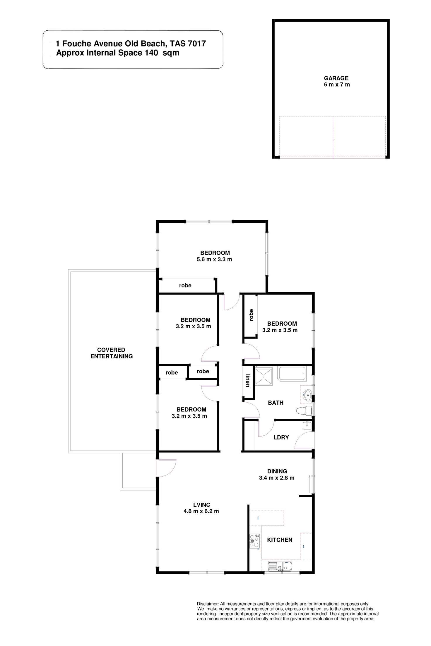 Floorplan of Homely house listing, 1 Fouche Avenue, Old Beach TAS 7017