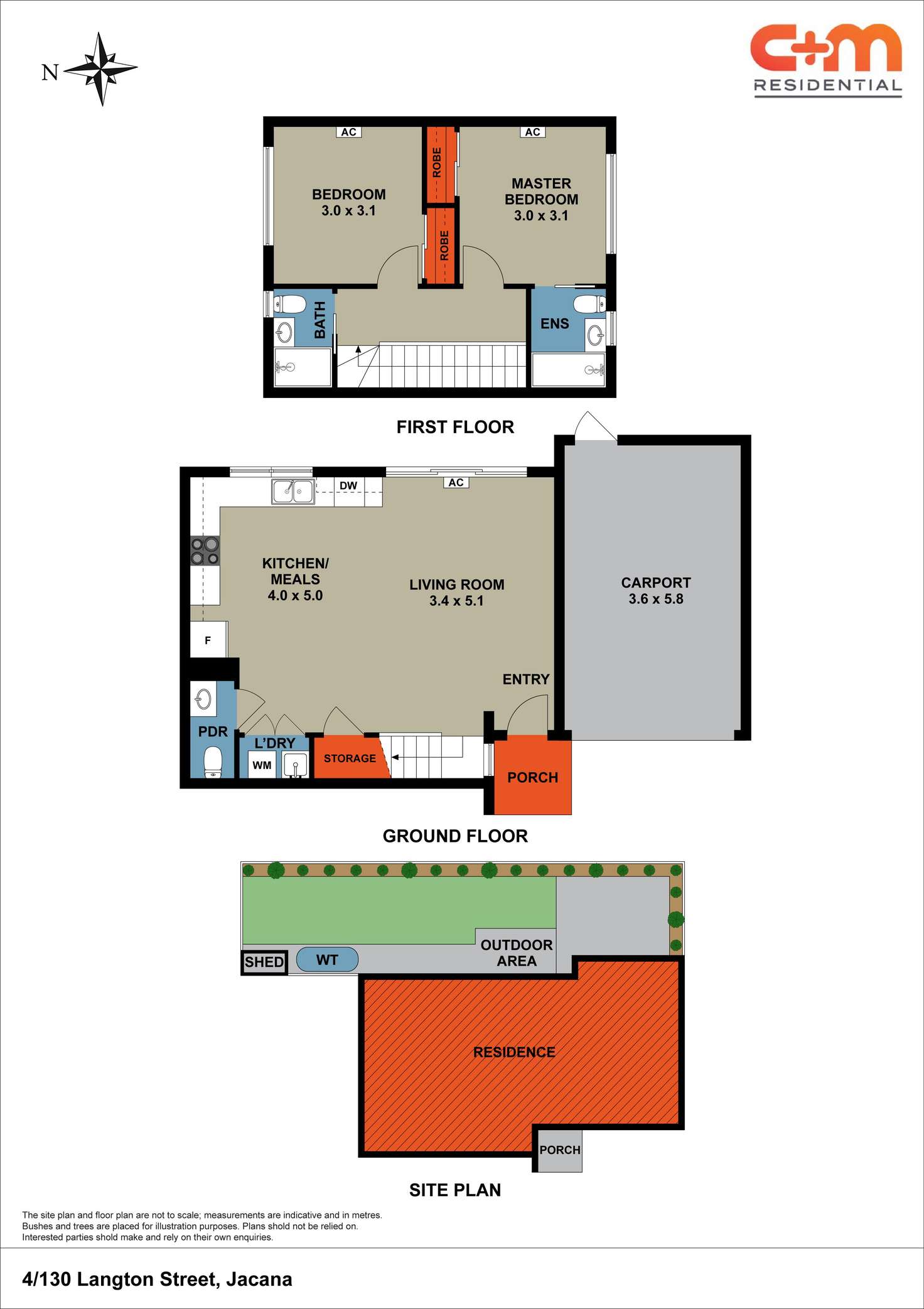Floorplan of Homely townhouse listing, 4/130 Langton Street, Jacana VIC 3047