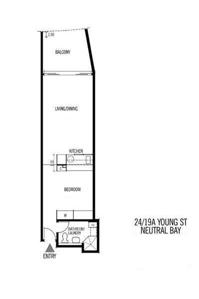 Floorplan of Homely studio listing, 24/19A Young Street, Neutral Bay NSW 2089