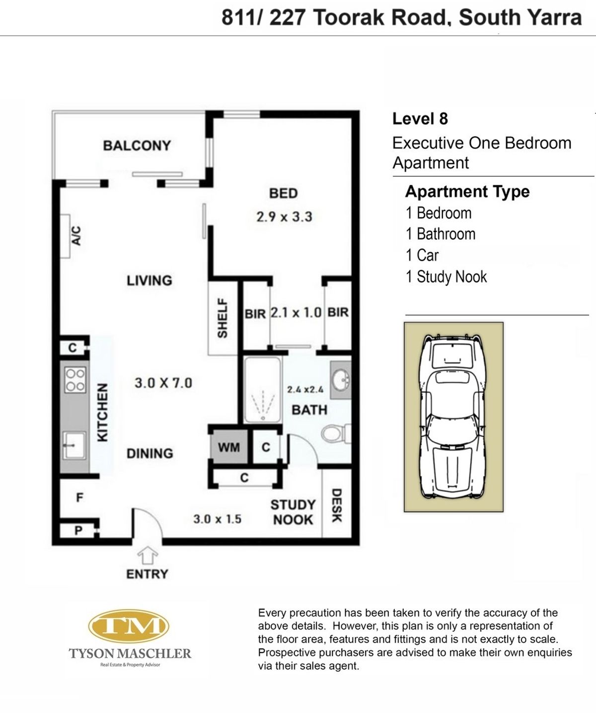 Floorplan of Homely apartment listing, 811/227 Toorak Road, South Yarra VIC 3141