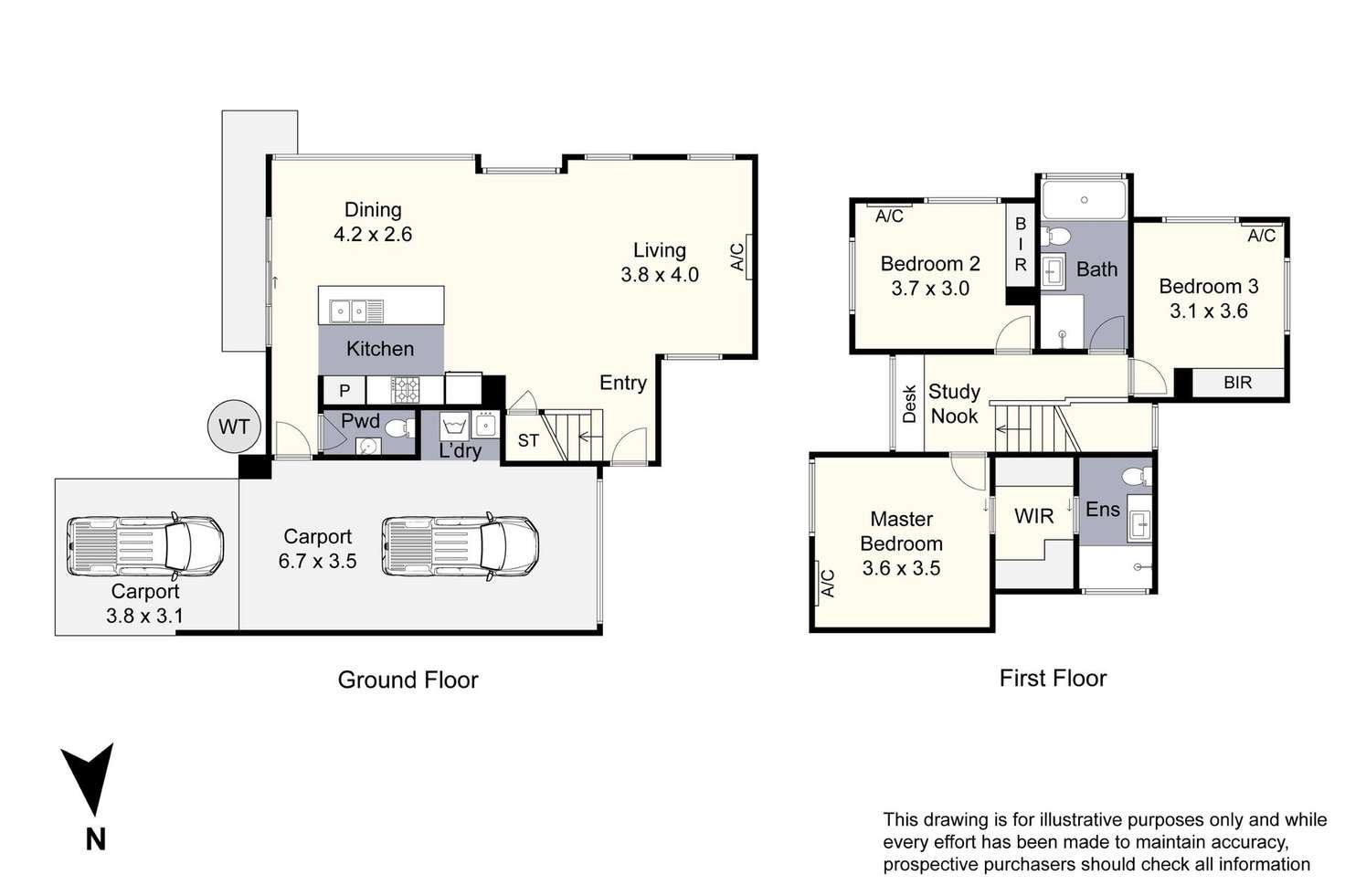 Floorplan of Homely townhouse listing, 2/12A Grandview Avenue, Dandenong VIC 3175