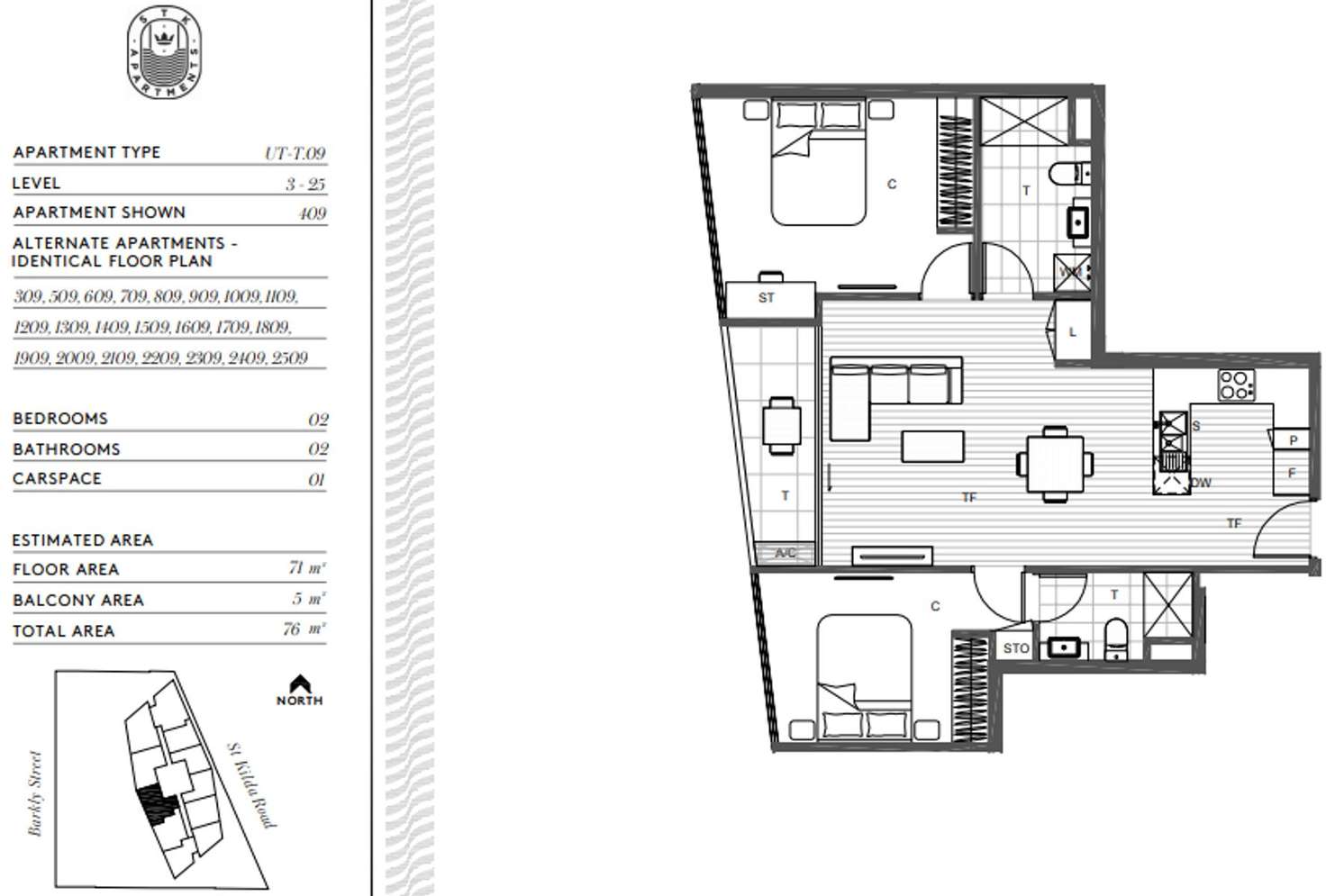 Floorplan of Homely apartment listing, 809/3-5 St Kilda Road, St Kilda VIC 3182