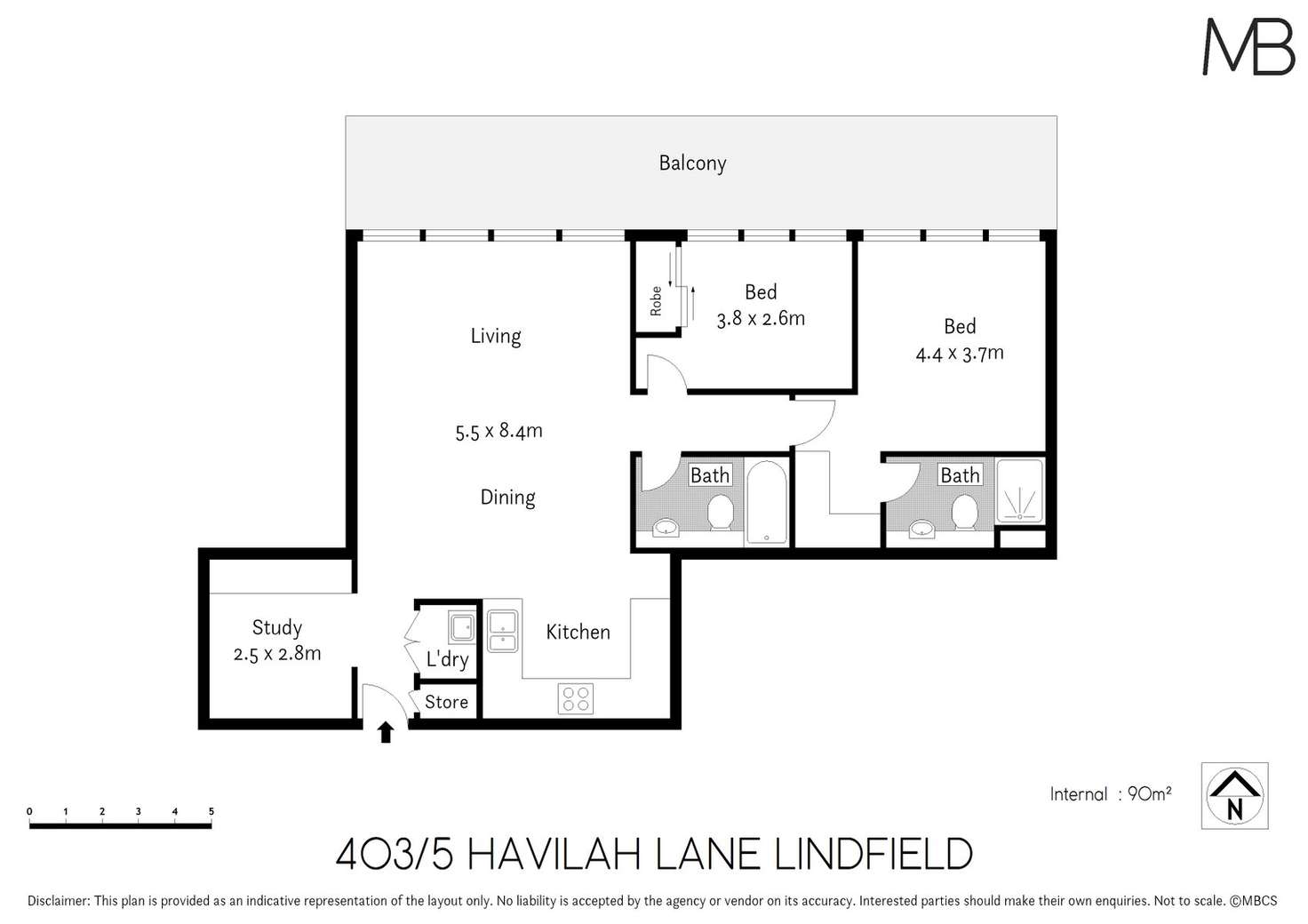 Floorplan of Homely apartment listing, 403/5 Havilah Lane, Lindfield NSW 2070