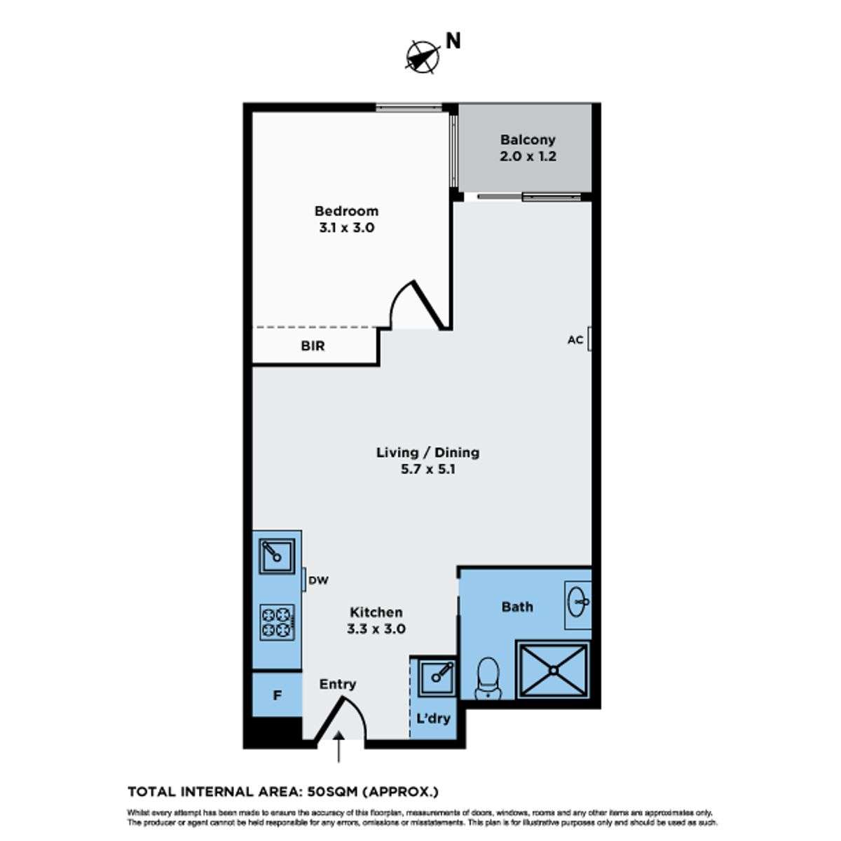 Floorplan of Homely apartment listing, 409/91 Galada Avenue, Parkville VIC 3052
